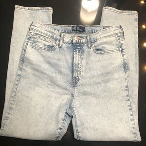 Gap High Rise Vintage Slim Split Hem Acid Wash Size 10 Size 30